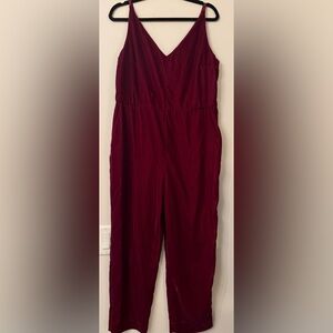 Banana Republic Velvet Maroon Jumpsuit